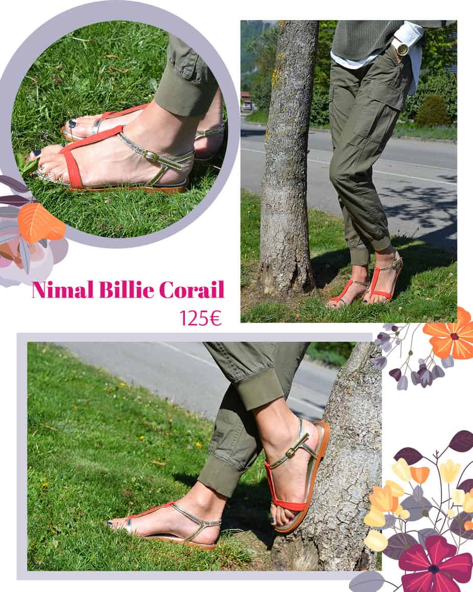 NIMAL - BILLIE - Corail Sandales Nimal