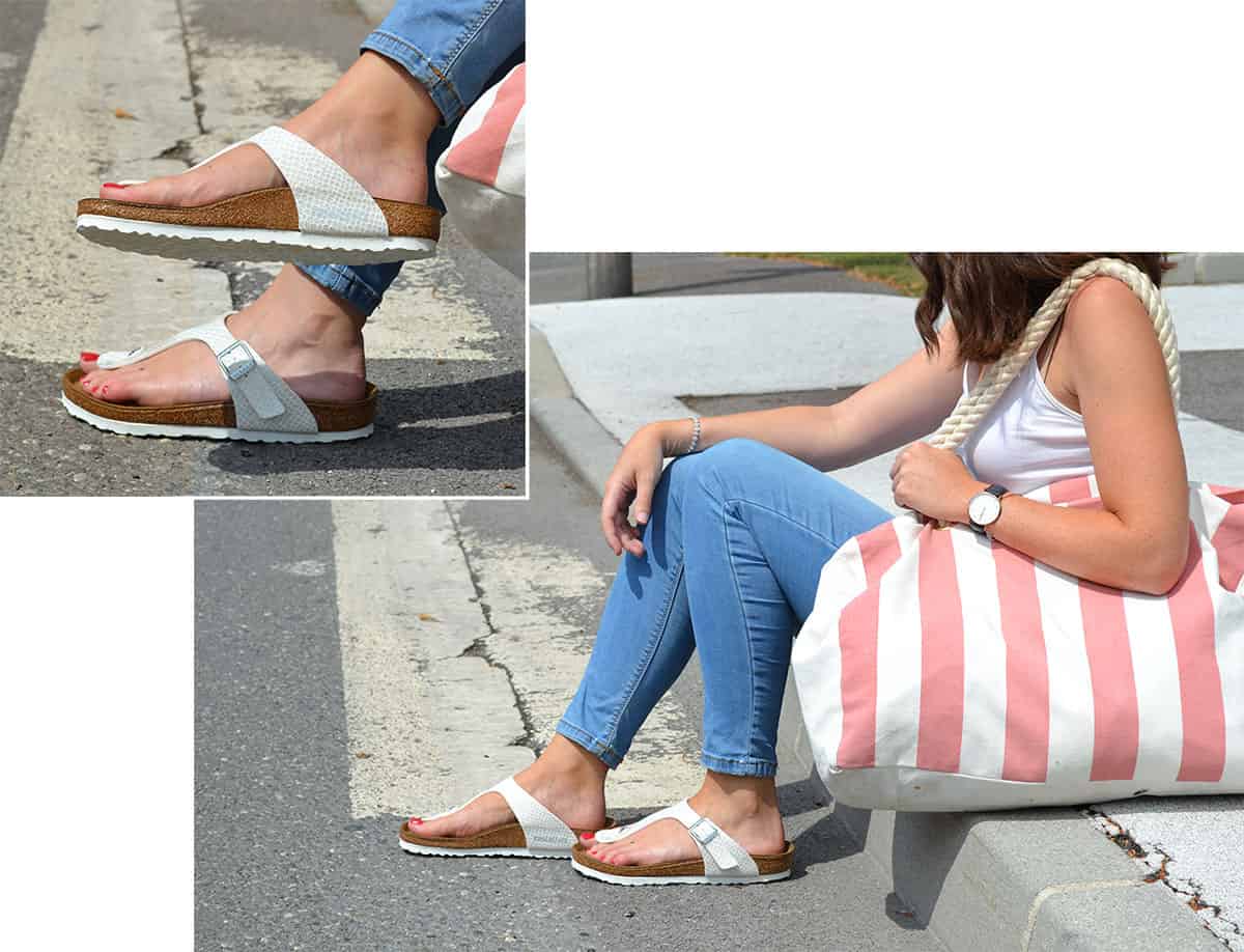BIRKENSTOCK - GISEH MAGIC SNAKE - Blanc