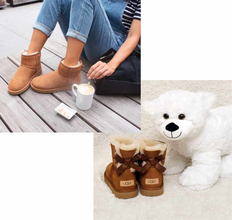 ChaussuresOnline-marque-femmeenceinte-cocooning-bottes-bottinesfourrées-uggaustralia-classicmini-classicminibaileybow-noeud-femmeètendance-mode-confort-hiver-froid