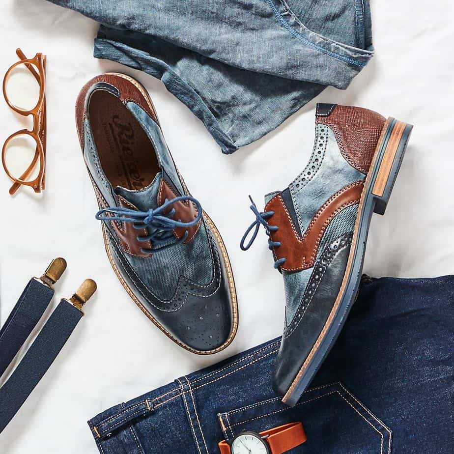 Rieker-13520-homme-marine-mode-tendance-dandy-hispster-marron-bimatière-cuir-lunettes-jeans-montre-bretelle-semellesgommes-voyage-aventures-vacances-découvertes
