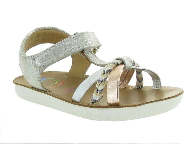 Sandales Shoo Pom pour fille argent - modèle Goa Salome sur ChaussuresOnline.com
