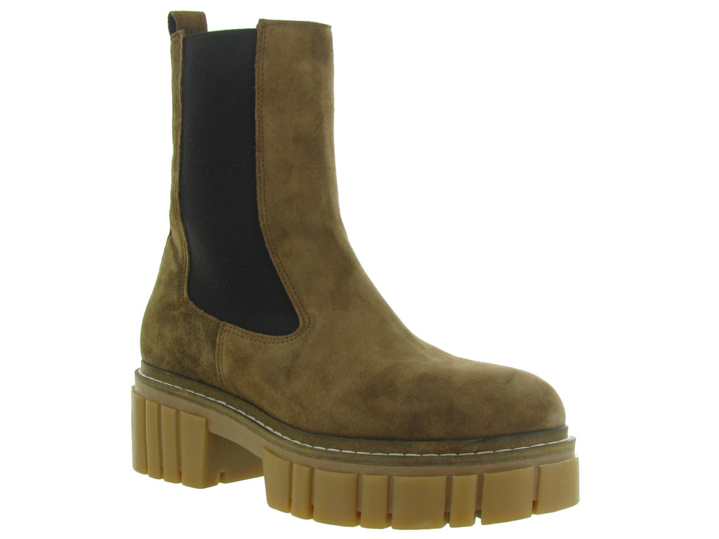 bottines à plateforme en daim marron de la marque Alpe