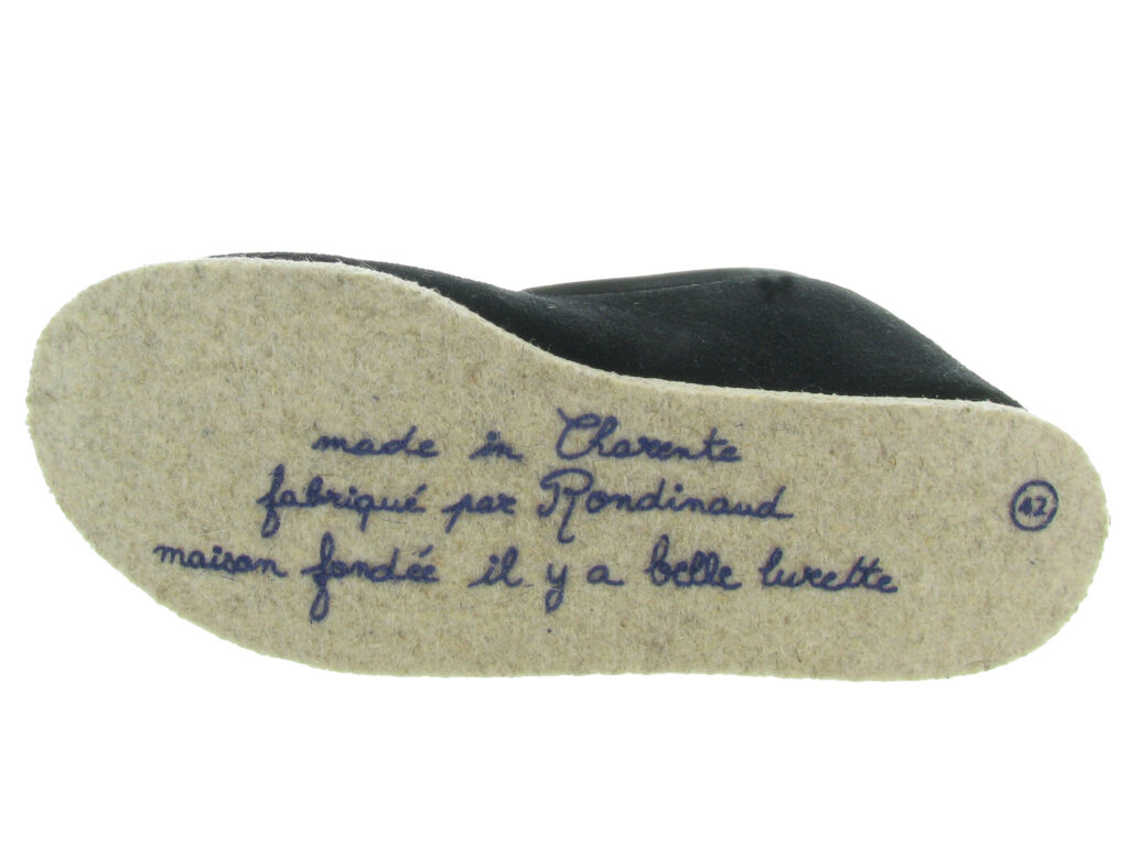 Rondinaud : chaussons avec semelle avec inscription
