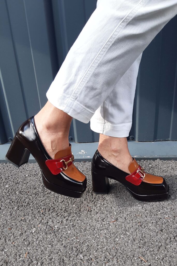 Mocassins femme talon noa harmon bonnie noir