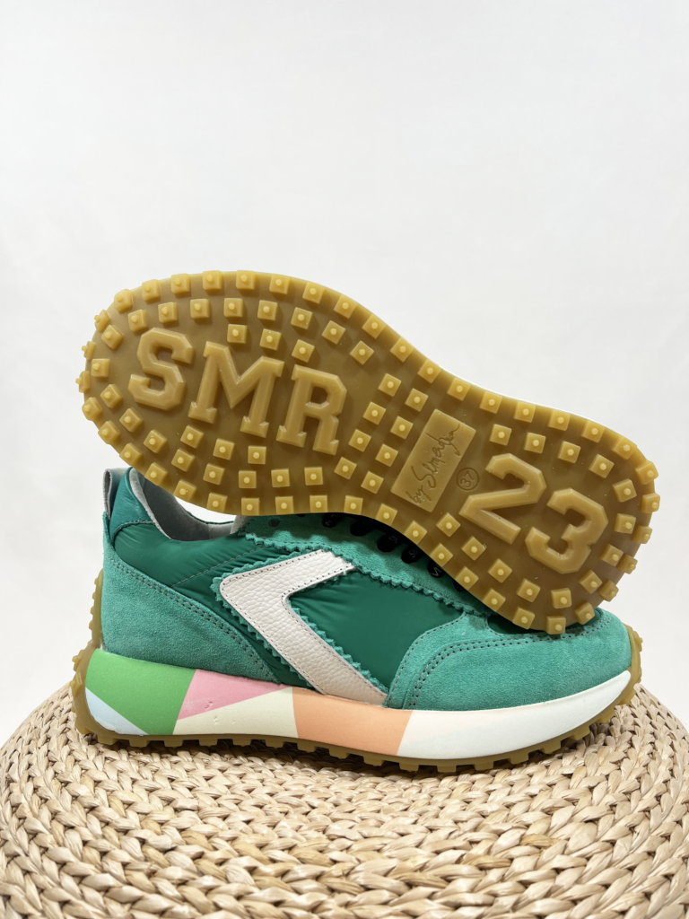 Basket femme sportif semerdjian smr verte semelle coloree atom 11101 7361501 8