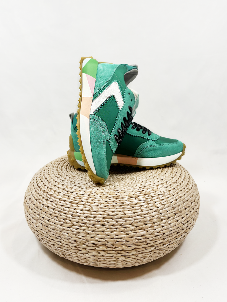 Basket femme sportif semerdjian smr verte semelle coloree atom 11101 7361501 9