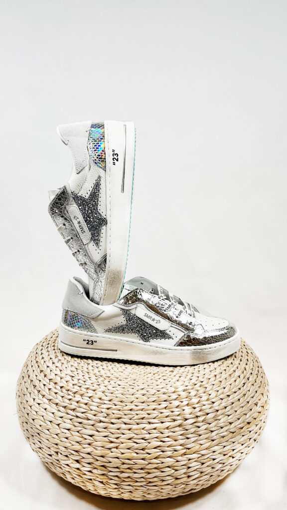 Basket femme argent semerdjian etoile blanche ale 11825 7360701 5