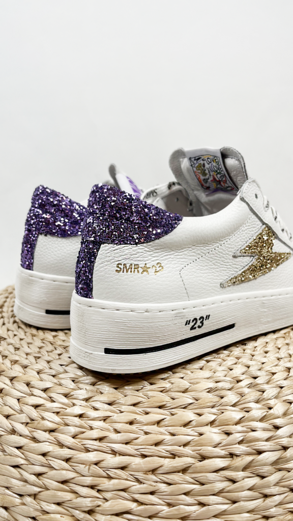Basket femme blanche dore violet paillette semerdjian smr 23 maya 11770 7361301 22