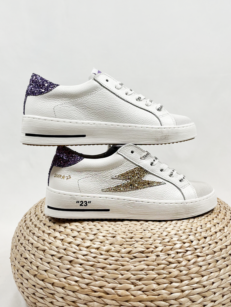 Basket femme blanche dore violet paillette semerdjian smr 23 maya 11770 7361301 33