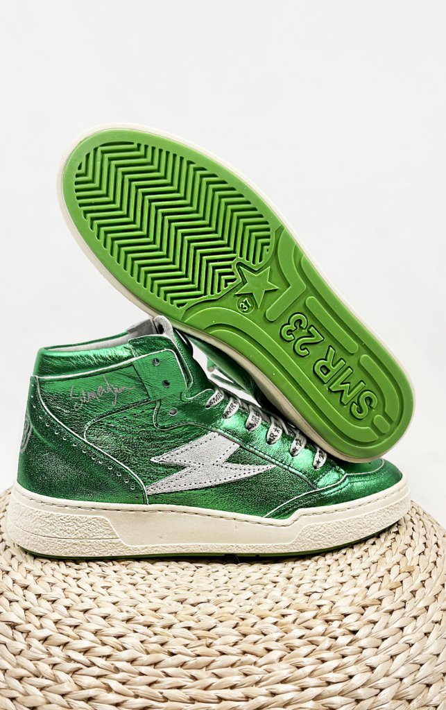 Basket femme montante vert brillant semerdjian smr 23 braga 11445 7361201 35