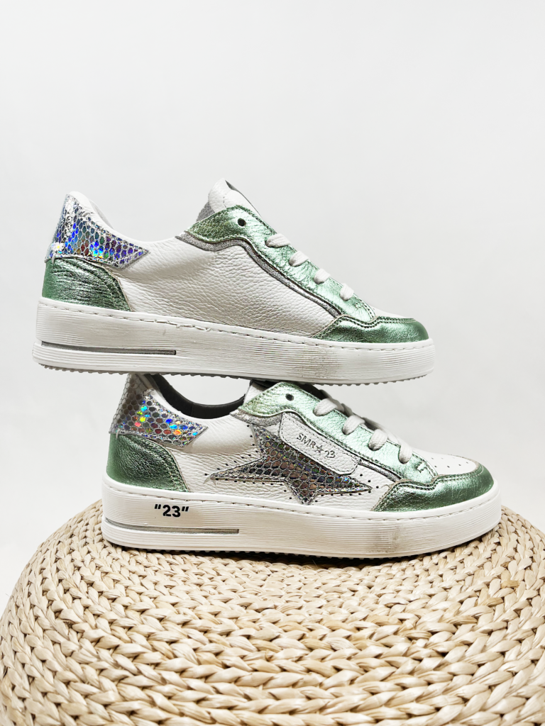 Basket femme verte argente etoile ale 11815 semerdjian smr 23 7361401 27