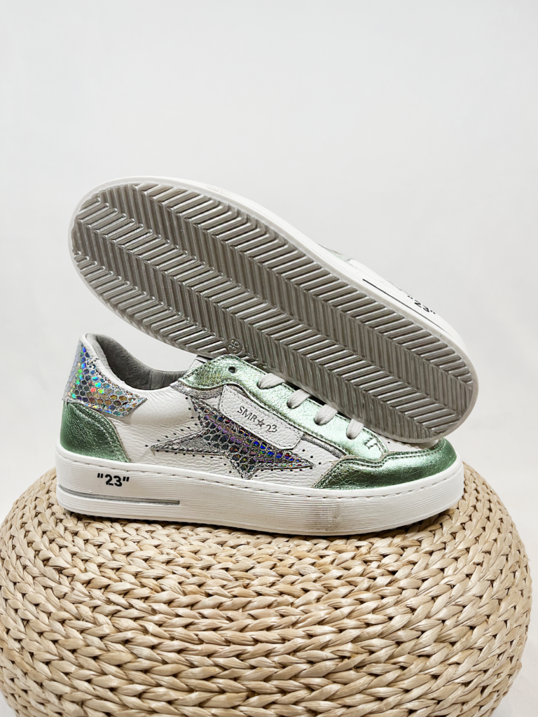 Basket femme verte argente etoile ale 11815 semerdjian smr 23 7361401 36