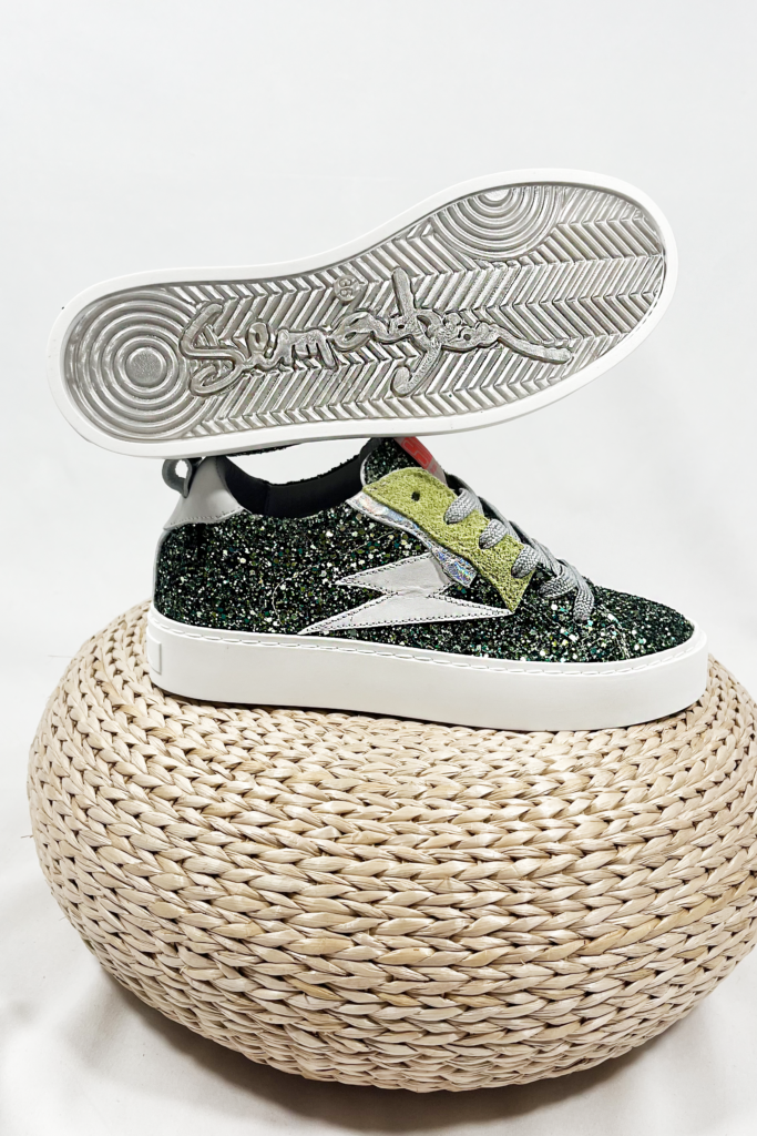 Basket femme verte paillette eclair viken 11725 7368401 12