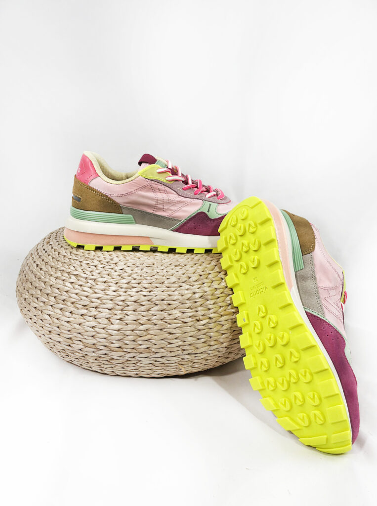 Basket sport femme rose jaune vert fluo victoria 156103