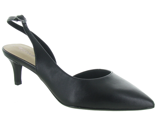 Escarpins femme ouvert a l arriere noir tendance mariage bapteme 