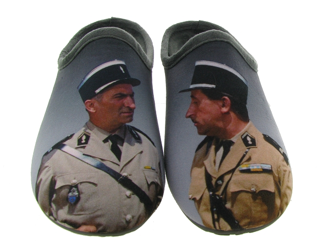 Chaussons rigolo : Louis de Funès et Lucien Fougasse