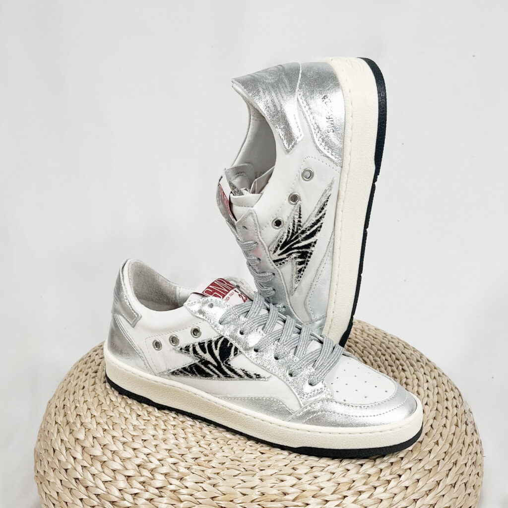 Basket femme cuir argente semerdjian dany a744