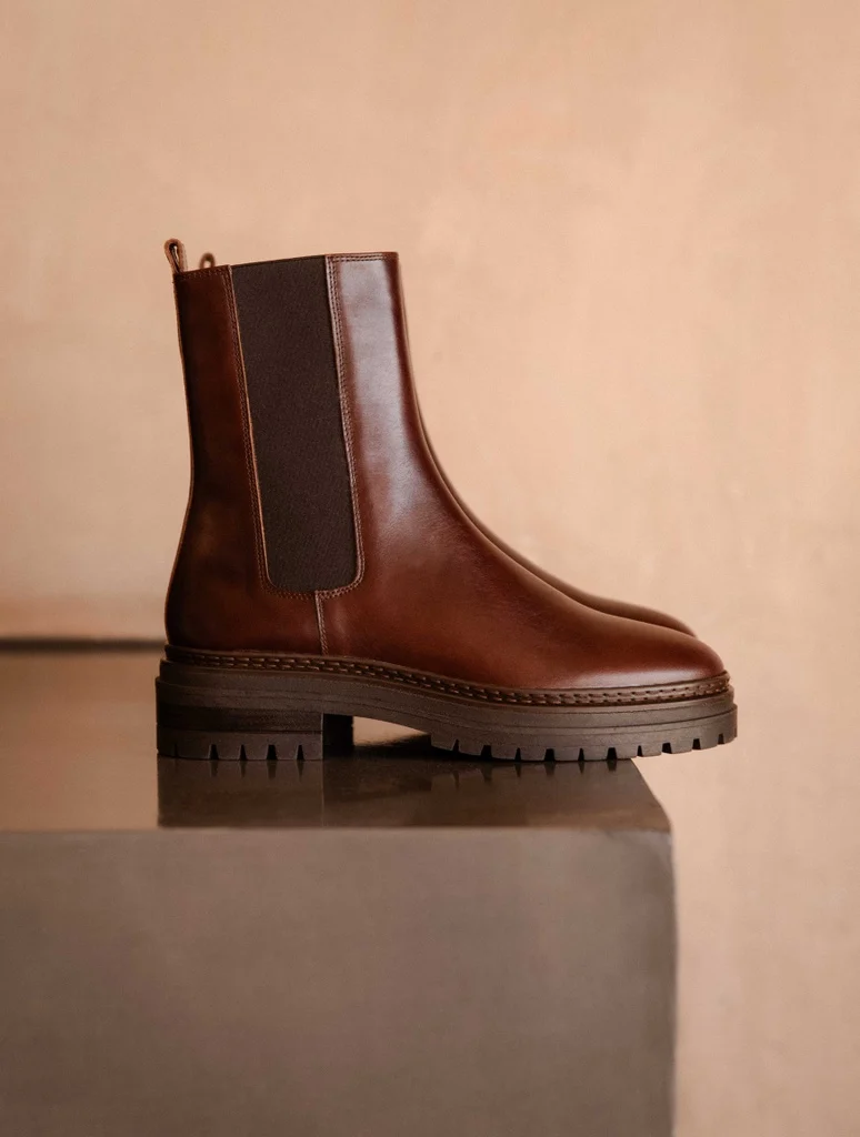 Bottines femmes cuir marron fonce clover bobbies