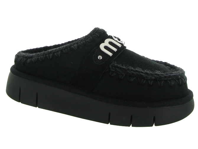 Sabot femme mou noire bounce clog metal