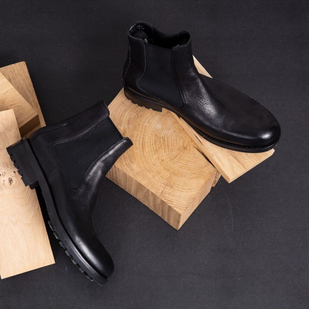 bottines chelsea rautureau en cuir noir homme