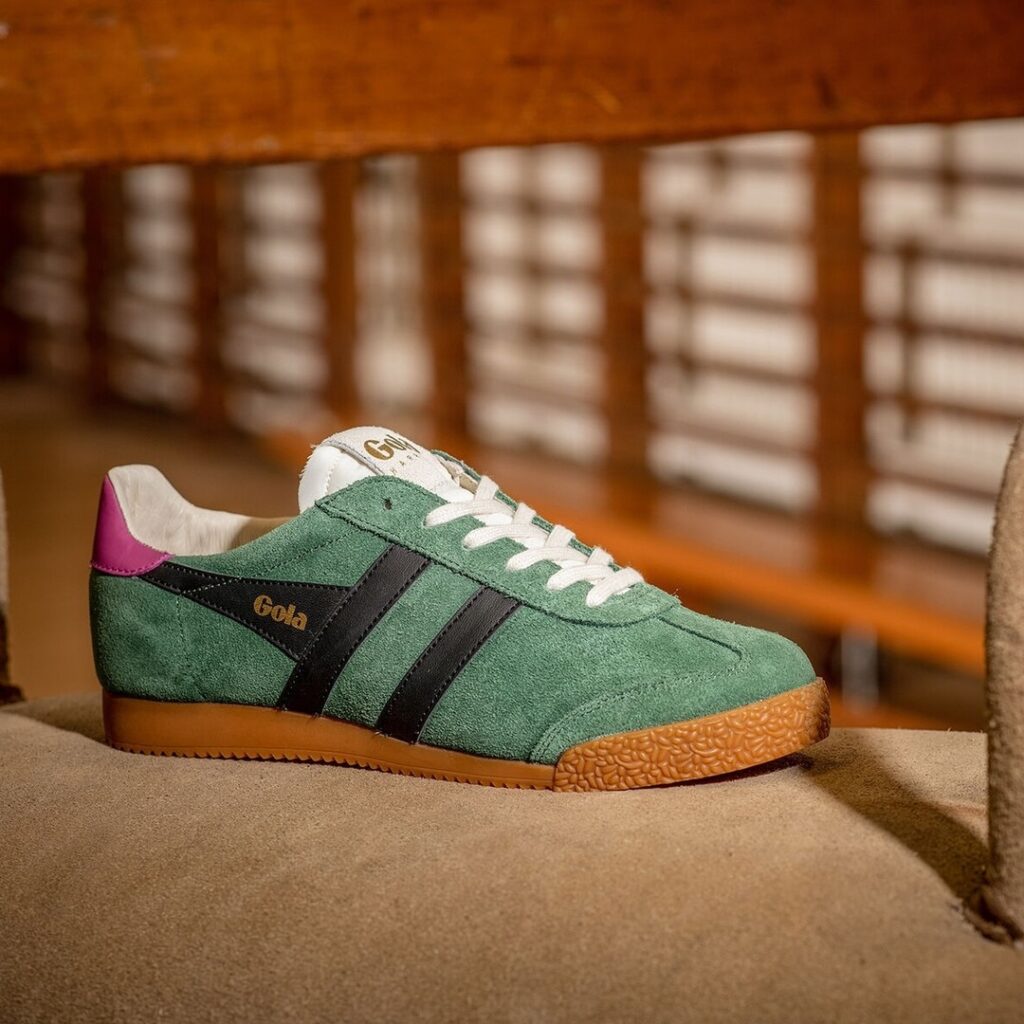 Basket gola verte femme elan nubuck verte et rose