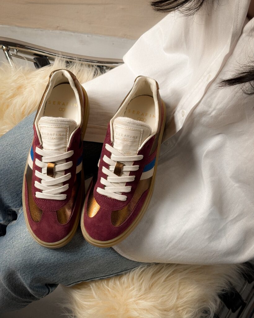 Baskets basses serafini femme bordeaux
