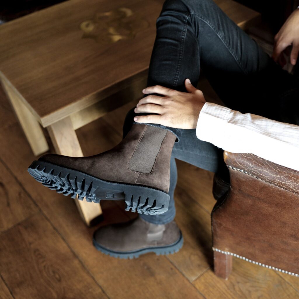 Bottines chelsea rautureau nubuck marron HOMME