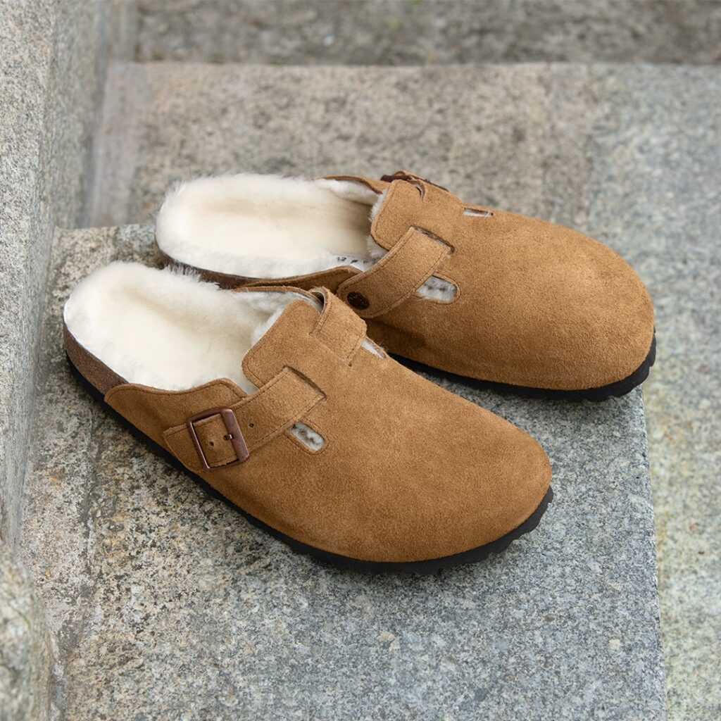 Birkenstock mules fourre marron 2
