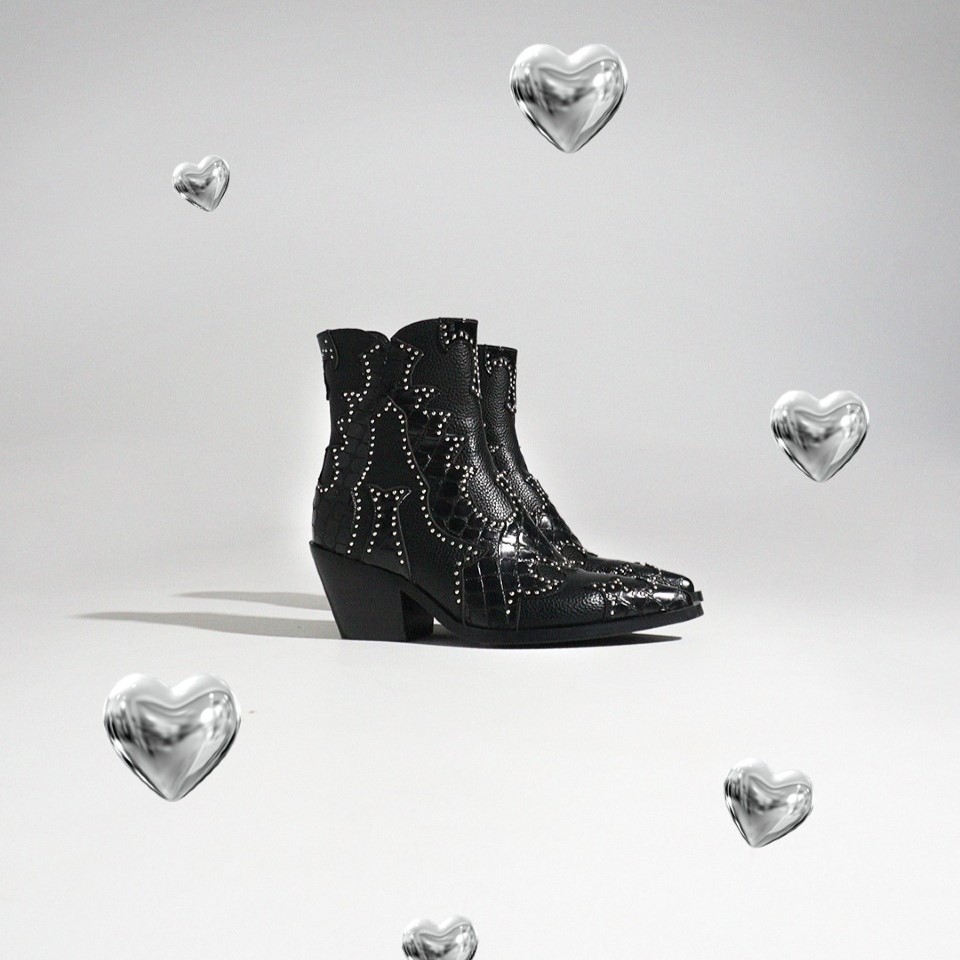bottine de fêtes santiag noa harmon noir femme