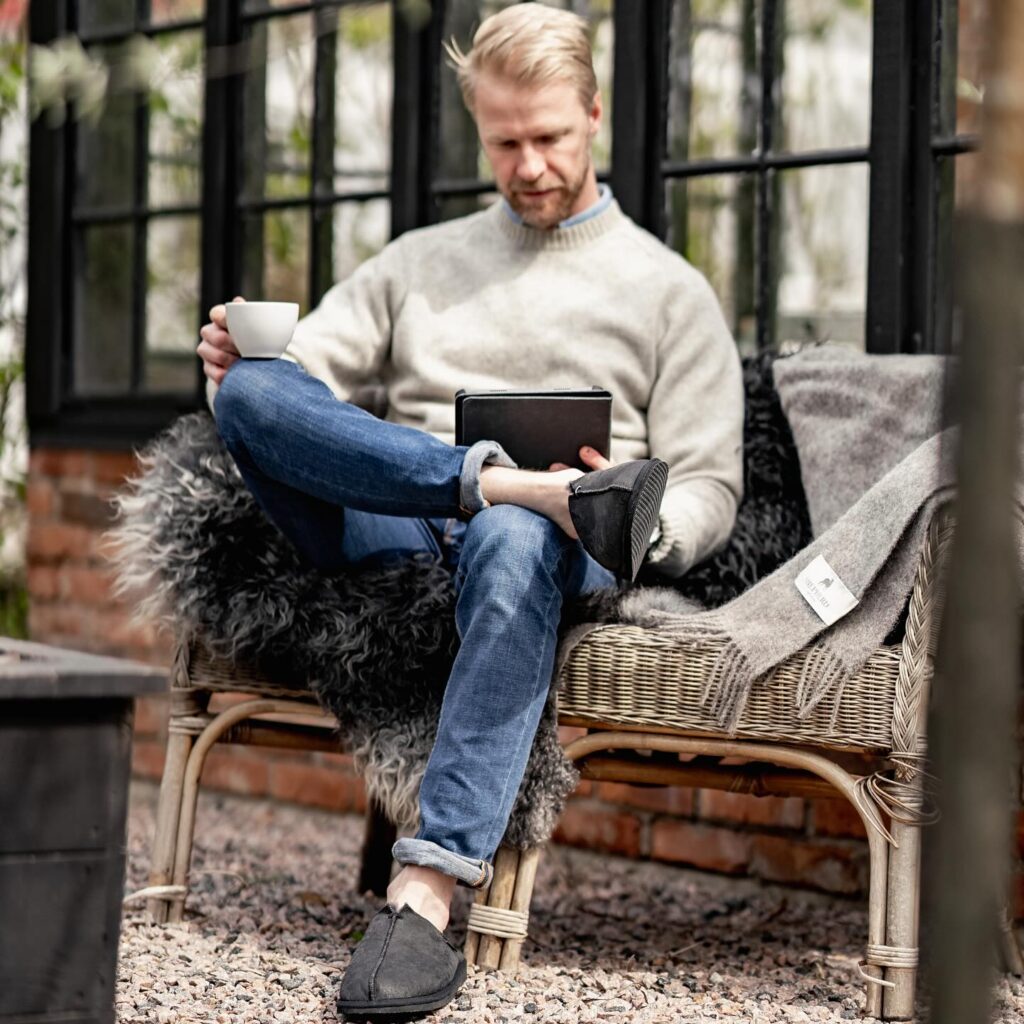 chaussons shepherd of sweden homme gris