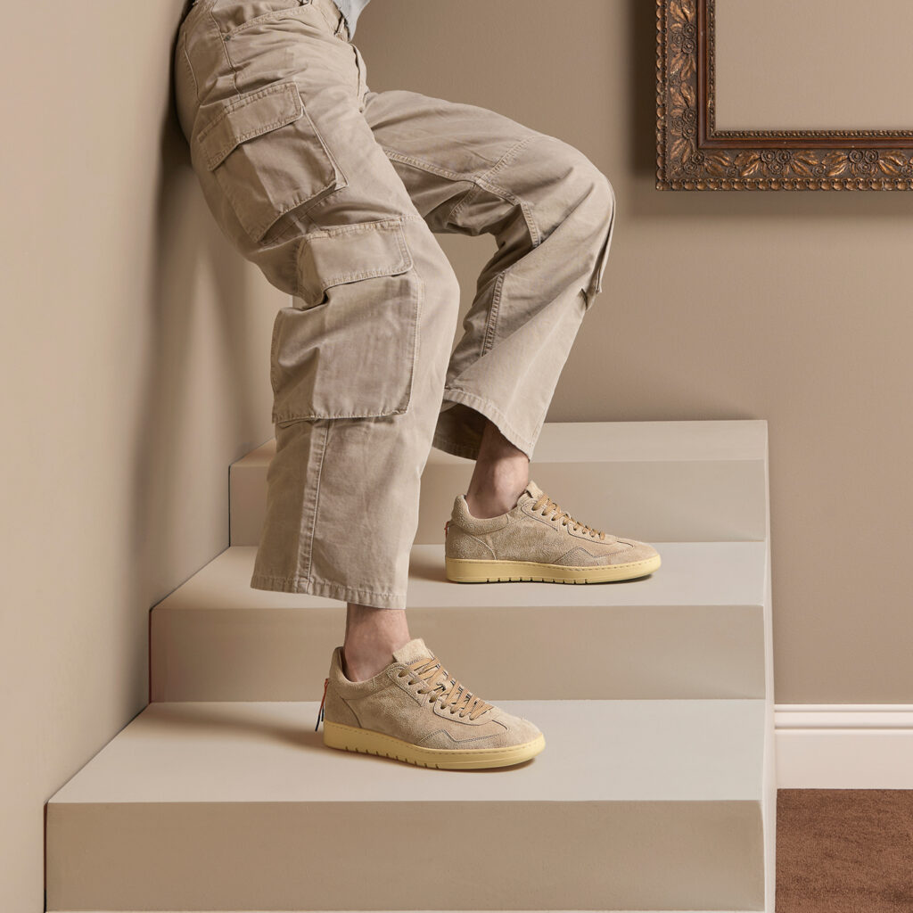 baskets Barracuda homme en daim beige