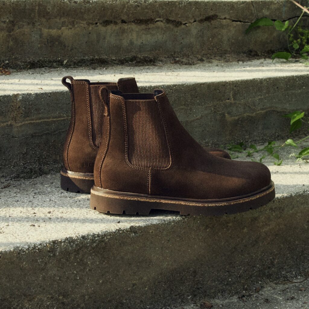 Birkenstock homme chelsea en daim marron