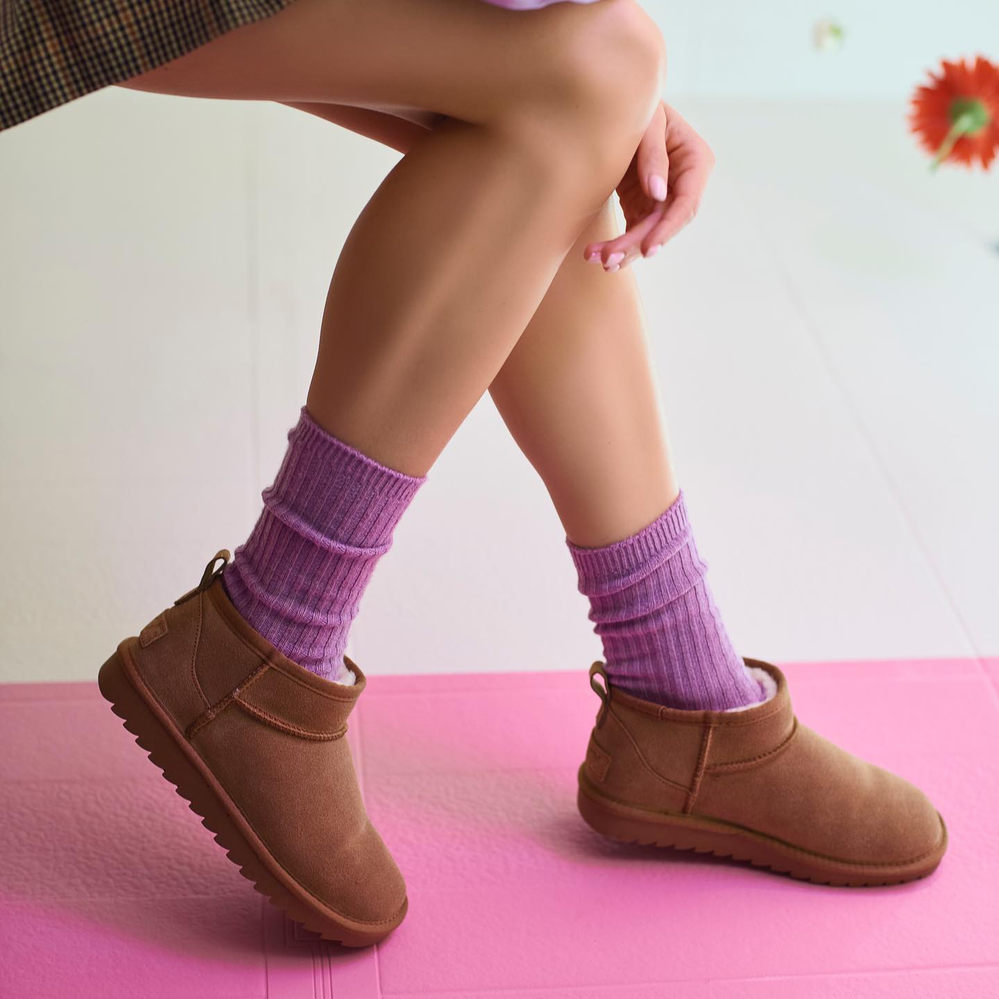Yw078 bottes mini en nubuck marron gold2
