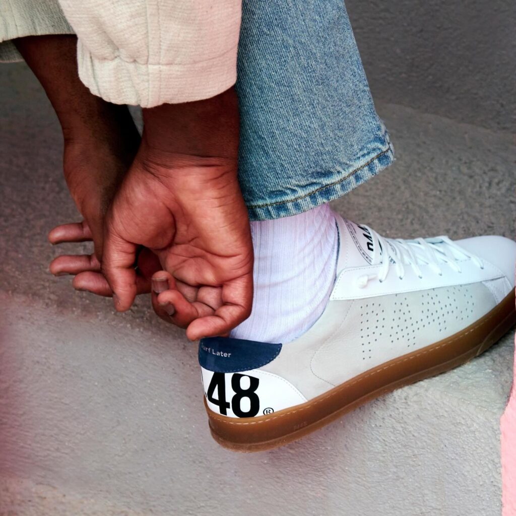 Basket p448 blanc et marine homme