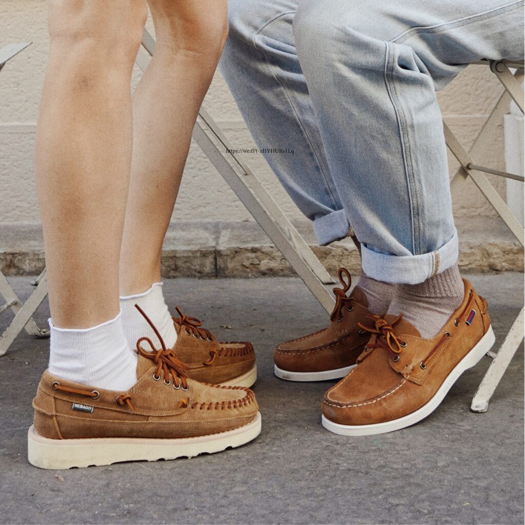 chaussure tendance Mocassin bateau sebago marron clair