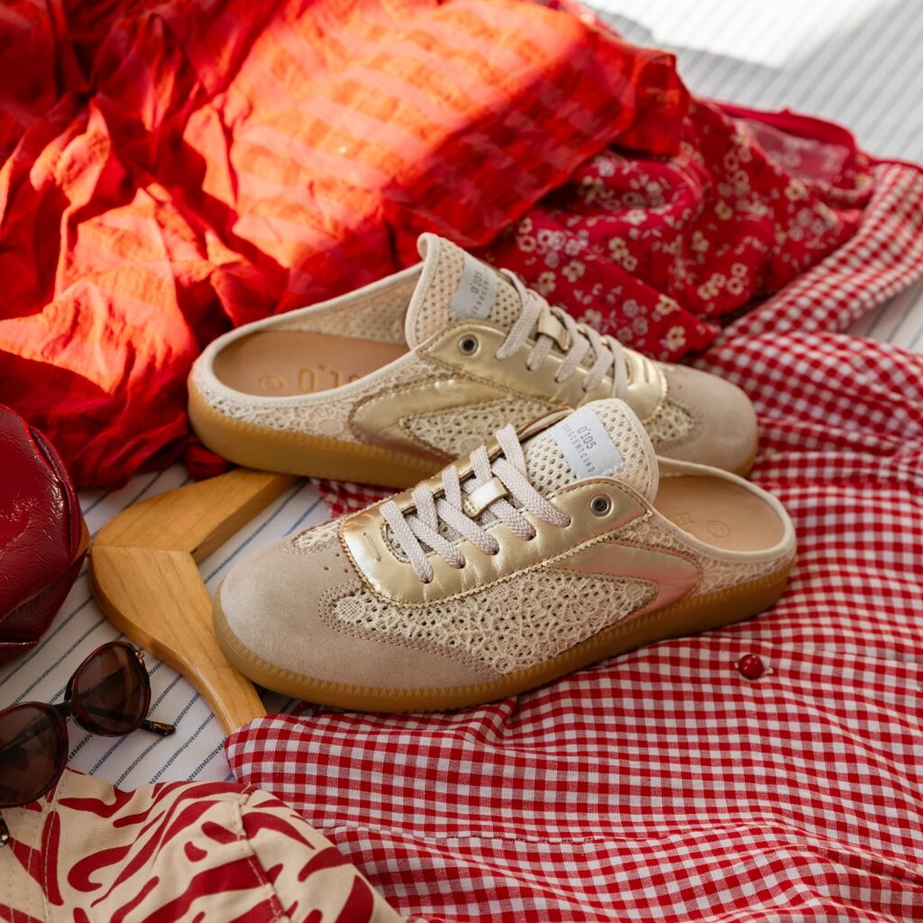 chaussure dorée basket mule 0.105 femme