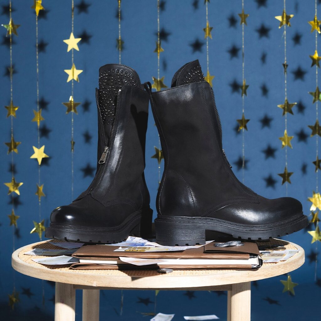 Bottines Metisse noire à strass