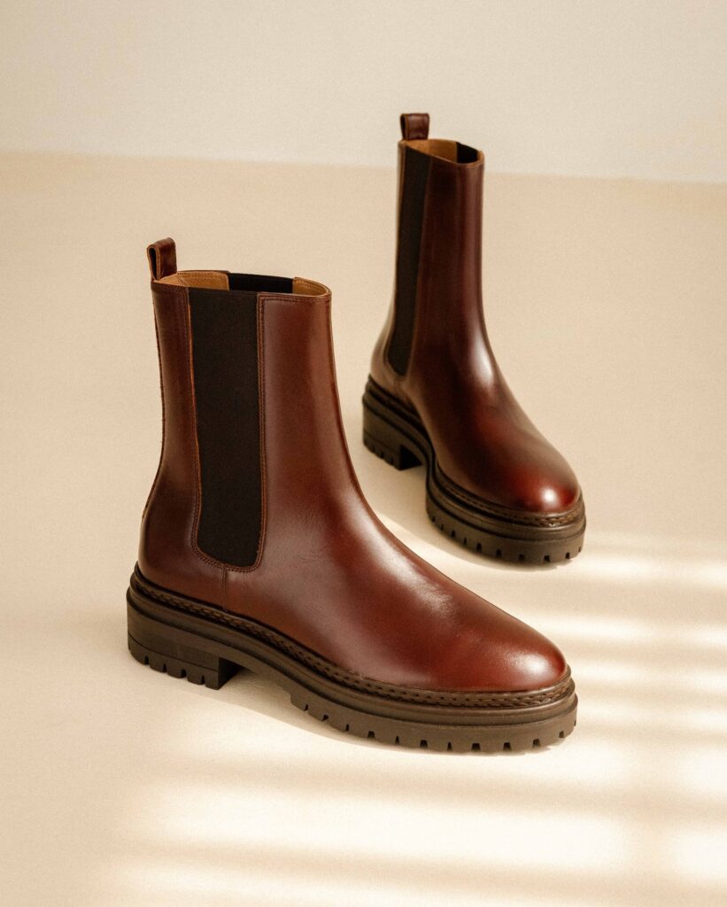 chaussures marron boots Bobbies clover