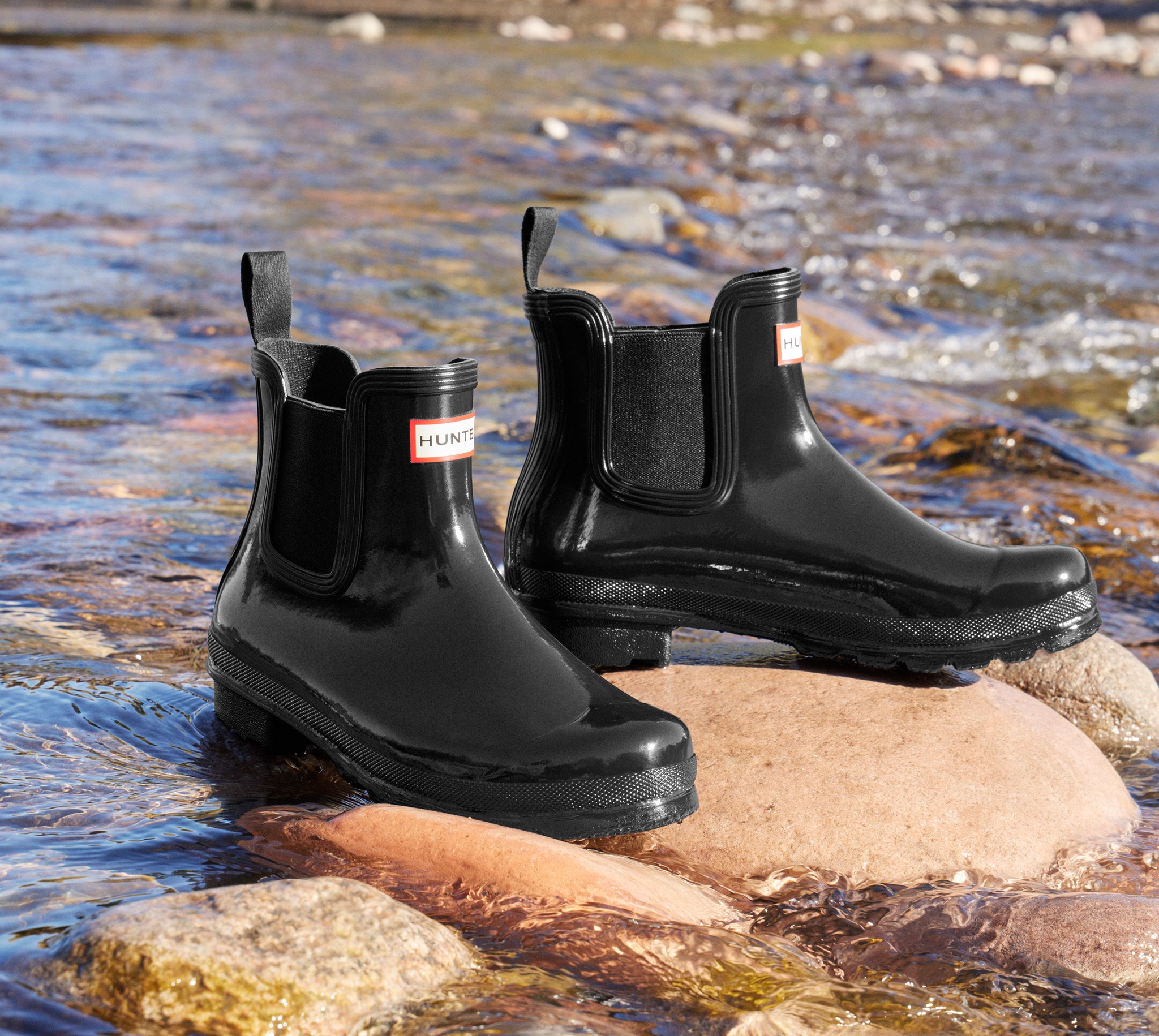Hunter boots noires vernis